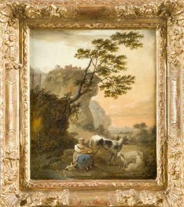 Schalmei Spielender Schafer (+ Rastende Magd Auf Einem Fels, Lrgr; Pair)