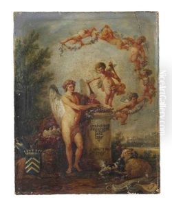 An Allegory Of Spring (+ An Allegory Of Love; 2 Works) by Francois Louis Joseph Watteau