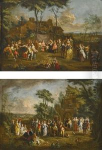 The Marriage Contract; The Village Bride by Jean-Antoine Watteau