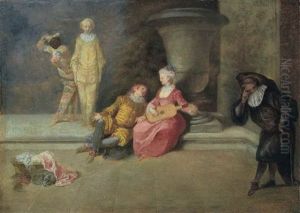 Pour Garder L'honneur D'une Belle (to Protect The Honor Of A Beautiful Woman) by Jean-Antoine Watteau
