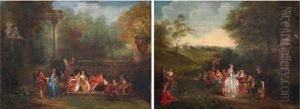 L'assemble Galante And Fetes Venitiennes by Jean-Antoine Watteau