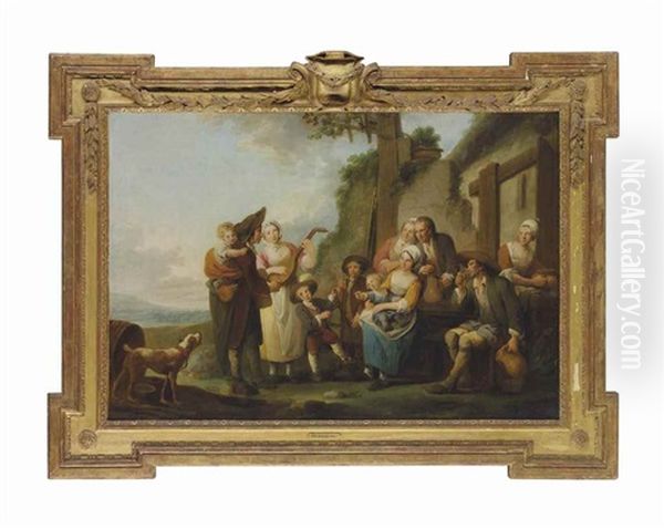 Peasants Merry-making Outside An Inn In A Landscape - view 1
