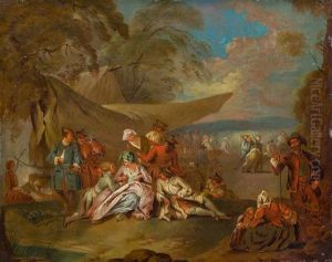 Landpartie by Louis-Joseph Watteau