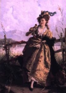 Jeune Femme Au Papillon by Joseph Watter