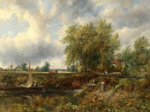 Landscape With Blue Bonnets by Frederick Waters Watts