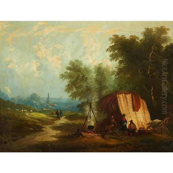 A Gypsy Camp - view 1