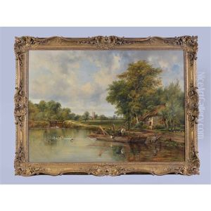 Dedham By The Lock Keeper's Cottage by Frederick Waters Watts
