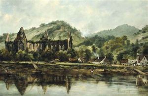 View Of Tintern Abbey On The Wye by Frederick Waters Watts