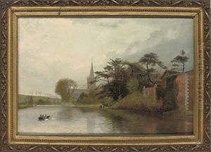 Stratford-on-avon Church From The Riverside by James Thomas Watts