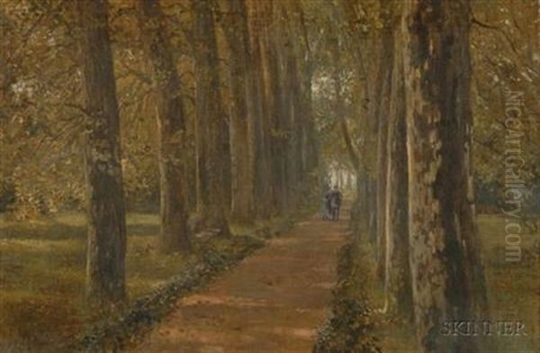 Scene Of Figures In The Park (+ Another; 2 Works) - view 1