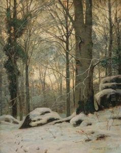 Snow In A Welch Wood by James Thomas Watts