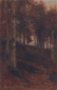 An Autumnal Woodland Scene by James Thomas Watts