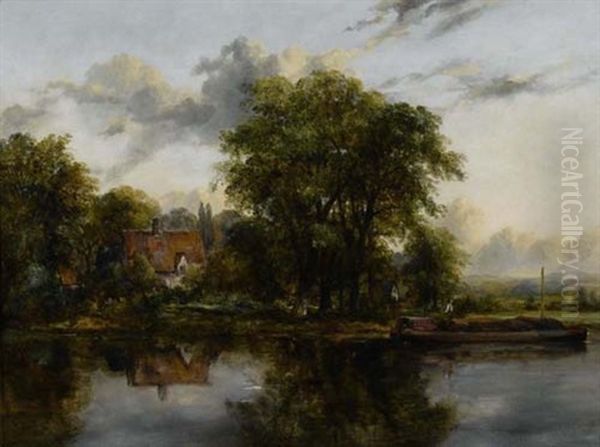 Flusslandschaft Mit Warenboot - view 1