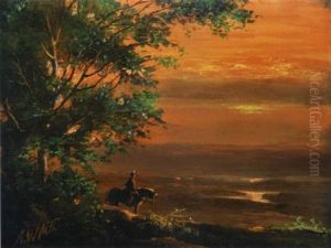 Civil War Sentry At Sunset by Alfred R. Waud