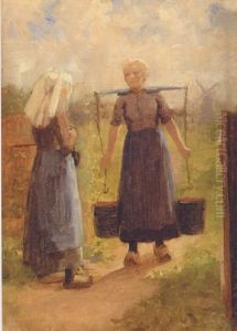 Conversation In A Dutch Landscape by Ida Waugh