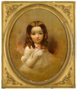 Portrait Of A Young Girl With A Red Rose by Samuel Bell Waugh