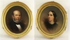 Ancestral Portrait (+another; Pair) by Samuel Bell Waugh