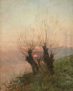 Coucher De Soleil Sur Les Saules Tetards by Camille Wauters