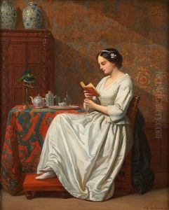 Jeune Femme A La Lecture Avec Son Perroquet