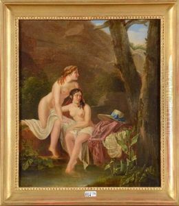 Baigneuses Au Bord De L'eau by Charles Augustin Wauters