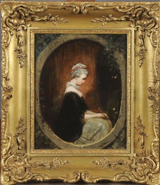 Jeune Femme Aux Papillons - view 1