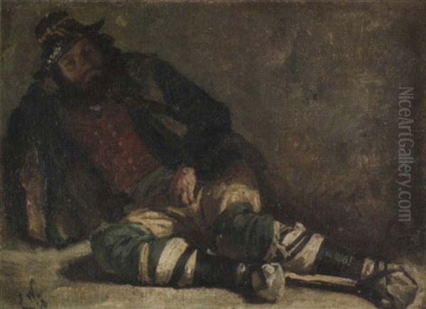 Liegender Mann In Sudlandischer Kleidung - view 1