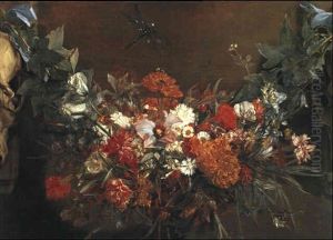 A Swag Of Flowers by Michaelina Wautiers
