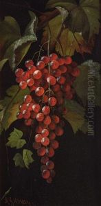 Still Life Of Hanging Grapes by Andrew John Henry Way