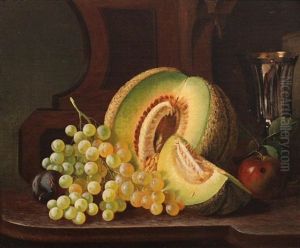 Still Life With Grapes And Melon by Andrew John Henry Way