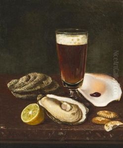 Still Life With Oysters And Beer by Andrew John Henry Way
