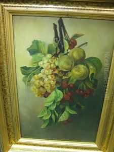 Still Life, Hanging Garland Of Fruit by Andrew John Henry Way