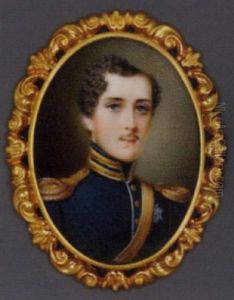 Gustav Prince Of Sweden And Norway, Duke Of Uppland, In Green Coat With Gold Epaulettes, Gold Cross-sash, Black Stock, Wearing The Royal Swedish Order Of The Seraphim