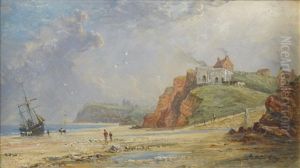Whitby From Upgang Showing The Two Lime-kiln There In 1853, Before The East Pier Lighthouse Was Built