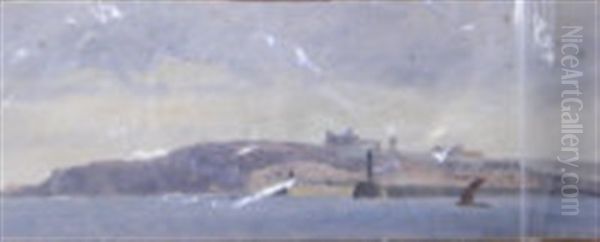 Whitby Abbey, In The Distance, A Fishing Boat Approached The End Of The Pier - view 1