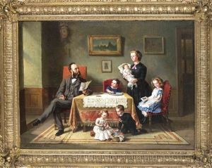 Familienportrait Einer Burgerlichen Familie Im 19. Jh.