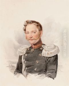 Portrait Of Alexei Illarionovich Filosofov (1799-1874) by Alexander Briullov