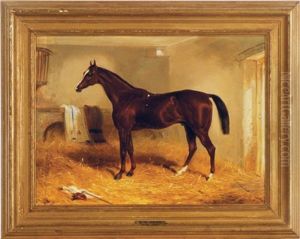 Chestnut Mare In A Stable (+ A Companion Painting; 2 Works) by Edward Walter Webb