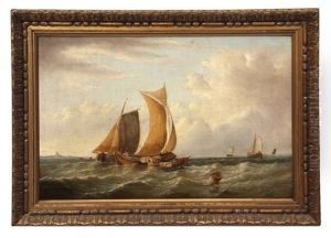 Fishing Boats At Sea by James Webb