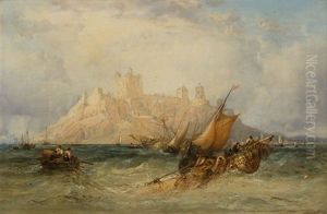 Shipping Off Bamburgh Castle by James Webb