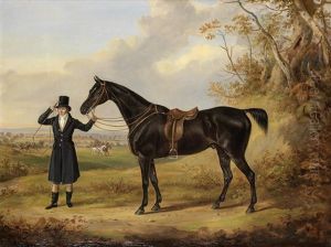 Tom Firr, Huntsman To The Quorn With Favourite Hunter by William Webb