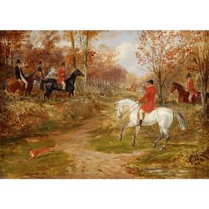 Red Fox Eluding Hunt And Hound