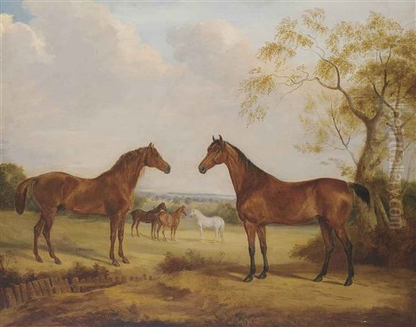The Duke Of Wellington's Copenhagen; Sir John Water's Bitter'; The Duke Of Wellington's Chestnut Mare And White Arabian... - view 1