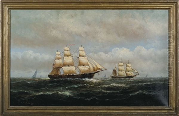 American Ships At Full Sail - view 1