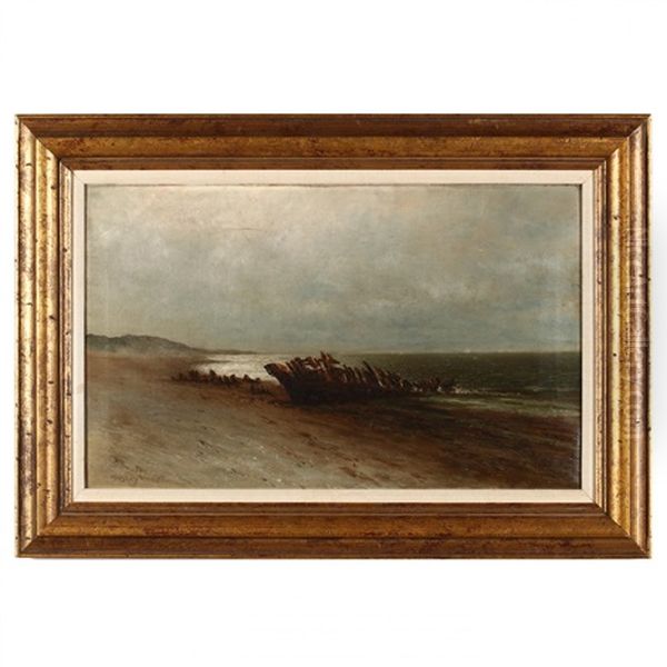 Shoreline With Beached Hull - view 1