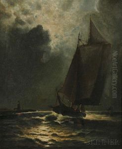 Moonlit Sailing by Elbridge Wesley Webber