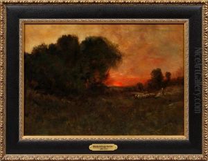 Landscape With Sheep by Elbridge Wesley Webber