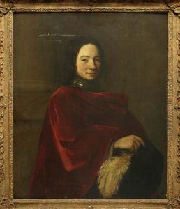 Portrait D'homme A La Cape Rouge, Tenant Une Plume De La Main Droite
