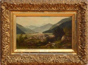 Village Under The Mountains by Carl Philipp Weber