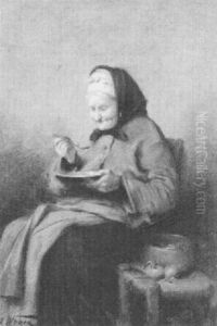 Suppe Loffelnde Alte by Heinrich A. Weber
