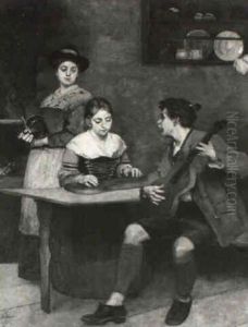 Musizierende In Der Stube by Heinrich A. Weber